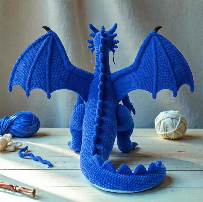 Amigurumi Dragon Crochet Pattern Bundle, Blue & Purple Fantasy Plush (PDF Pattern)
