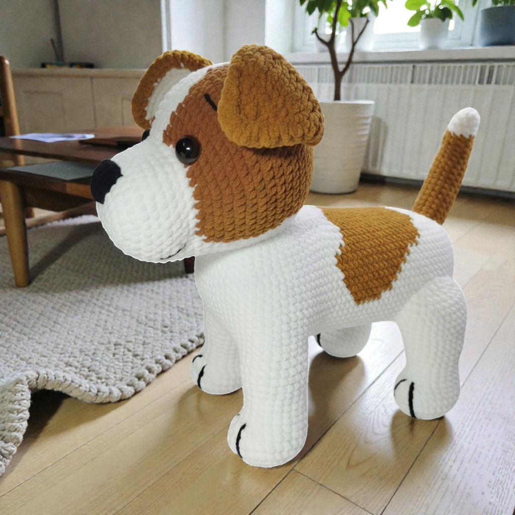 Jack Russell Crochet Dog Pattern, Amigurumi Puppy PDF Tutorial