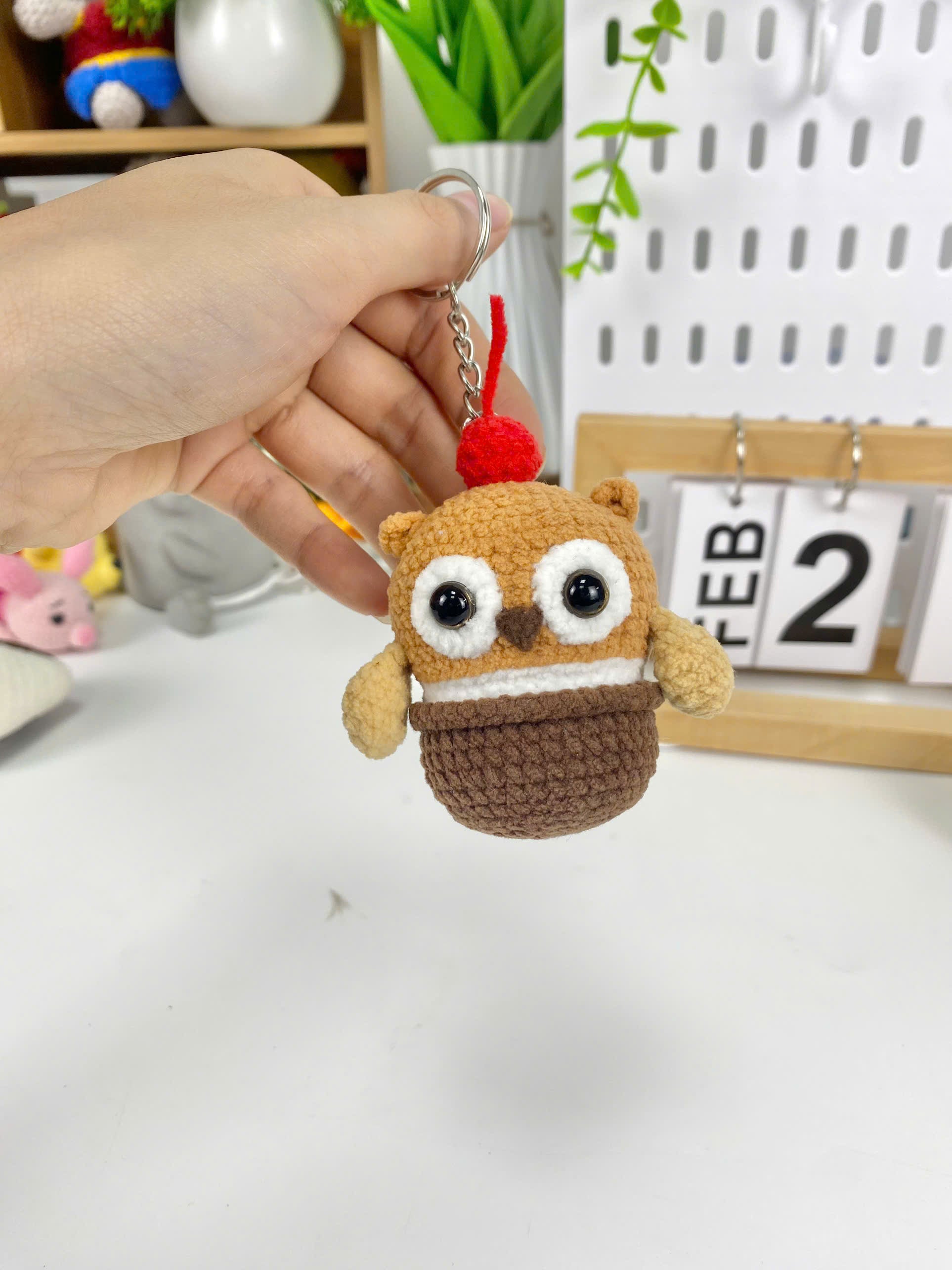 Amigurumi Food Keychain Crochet Pattern, Bear, Strawberry, Bubble Tea (PDF)