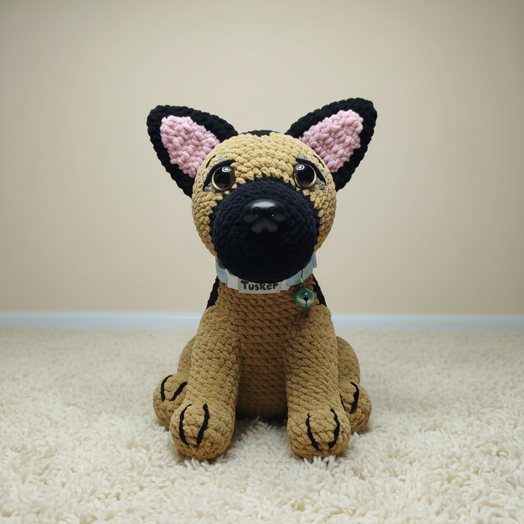 Dog Crochet Pattern, German Shepherd Amigurumi, Realistic Dog Plush Pattern, Crochet Puppy Toy, Advanced Crochet Pattern PDF