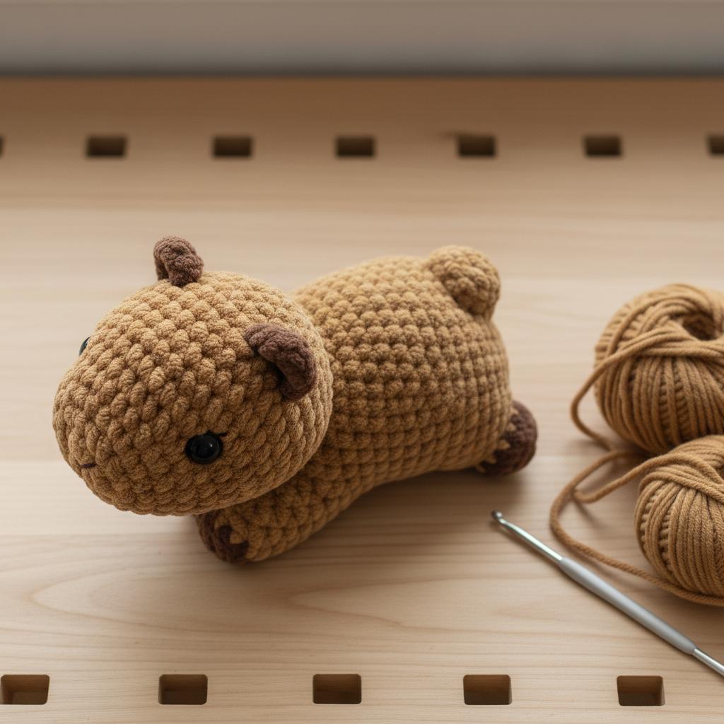 Capybara Crochet Pattern, Cute Amigurumi Capybara PDF, Easy Crochet Animal Plush