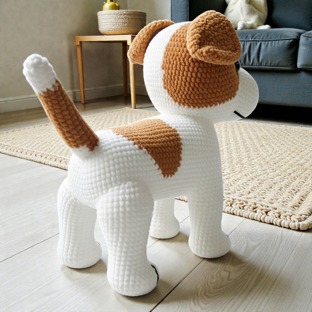 Jack Russell Crochet Dog Pattern, Amigurumi Puppy PDF Tutorial