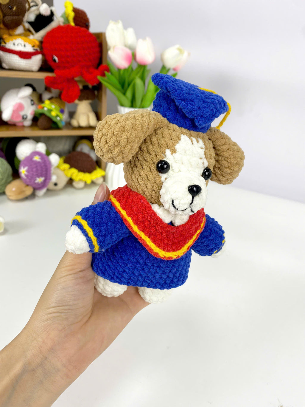 Graduation Dog Amigurumi Crochet Pattern: Beginner Friendly (PDF Pattern)