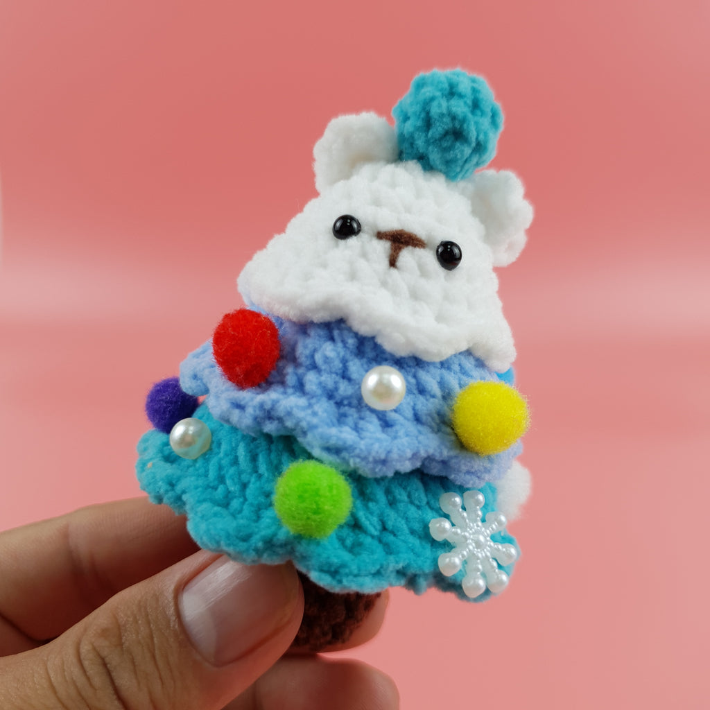 Christmas Tree Bear Crochet Pattern PDF, Cute Bear Amigurumi Ornament, Mini Holiday Crochet Tutorial