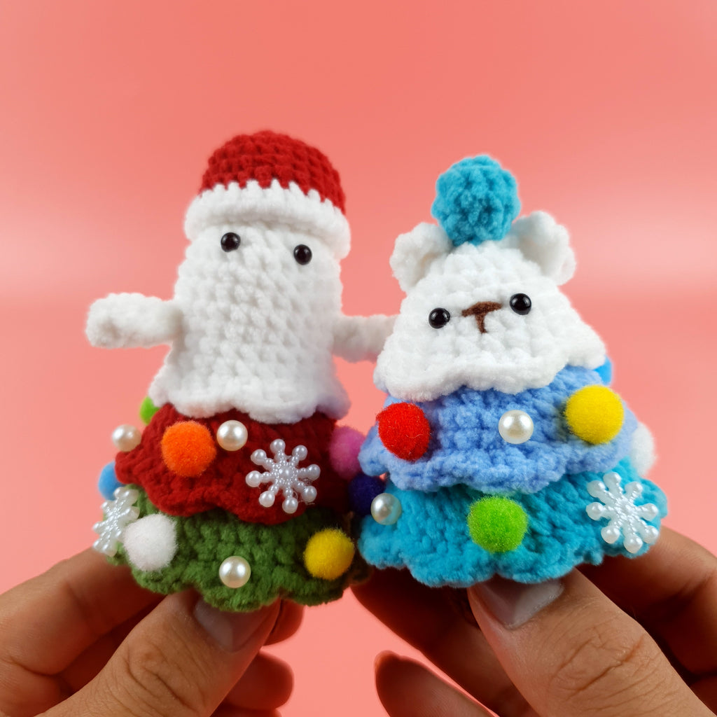 Christmas Crochet Pattern Bundle PDF, Pine Posse Amigurumi, Tree Animal Crochet Pattern, Holiday Plush Set