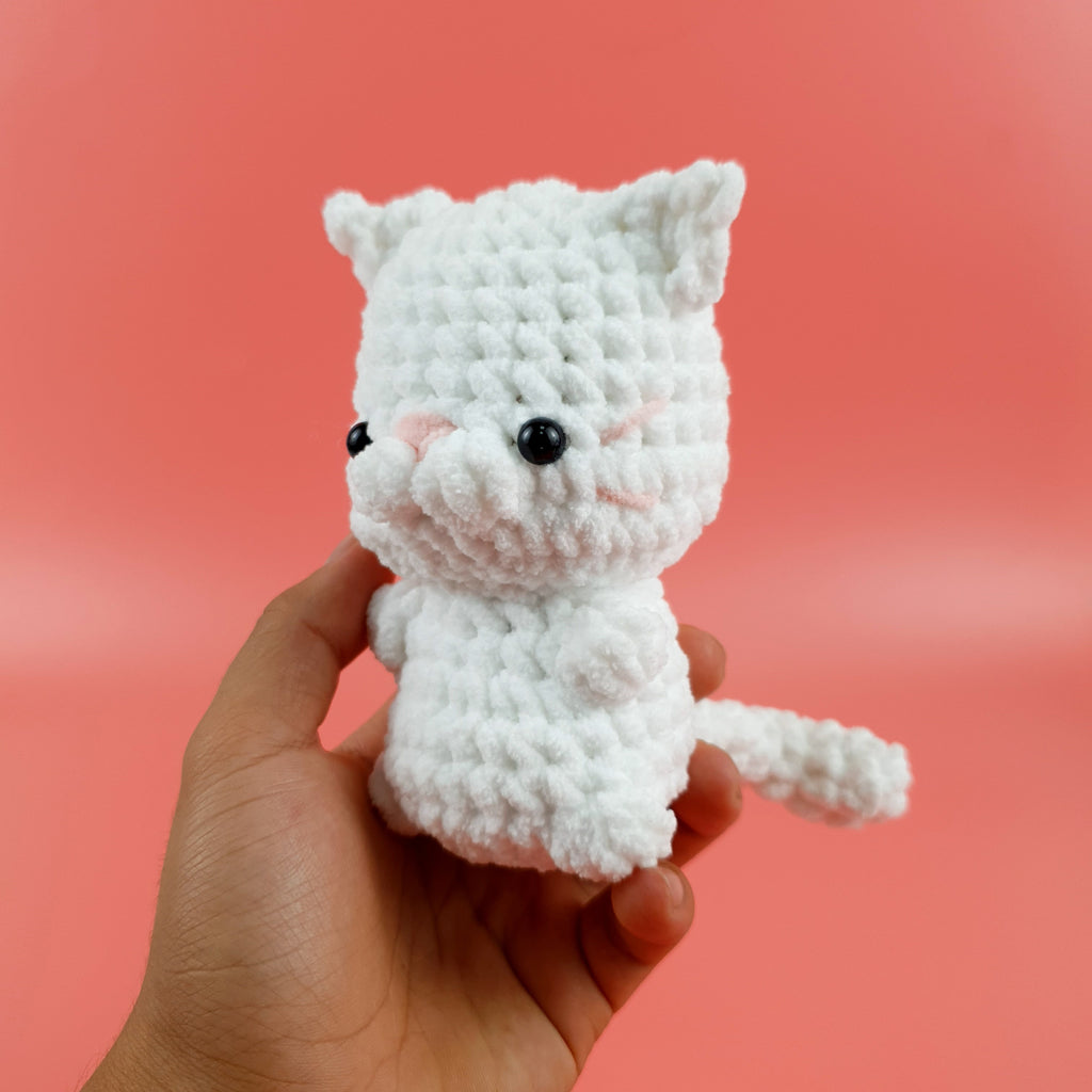 Mimi No Sew Crochet Pattern PDF, White Cat Amigurumi, Easy Plush Kitty Tutorial, Instant Download