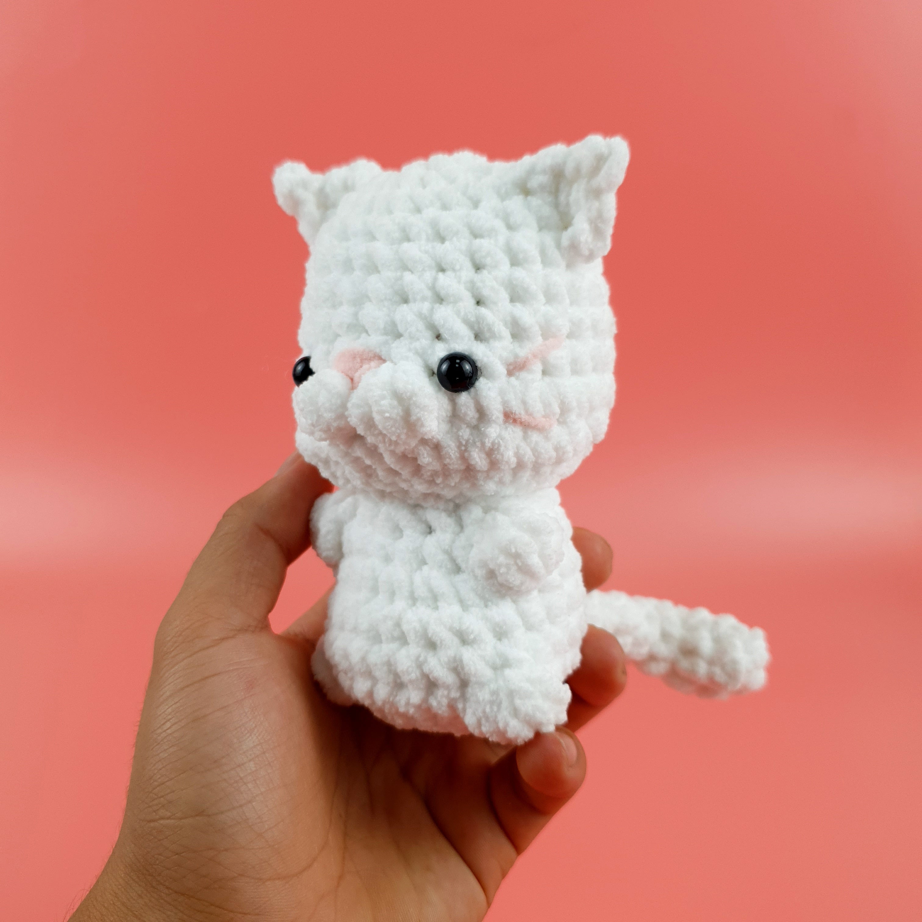 Mimi No Sew Crochet Pattern PDF, White Cat Amigurumi, Easy Plush Kitty Tutorial, Instant Download