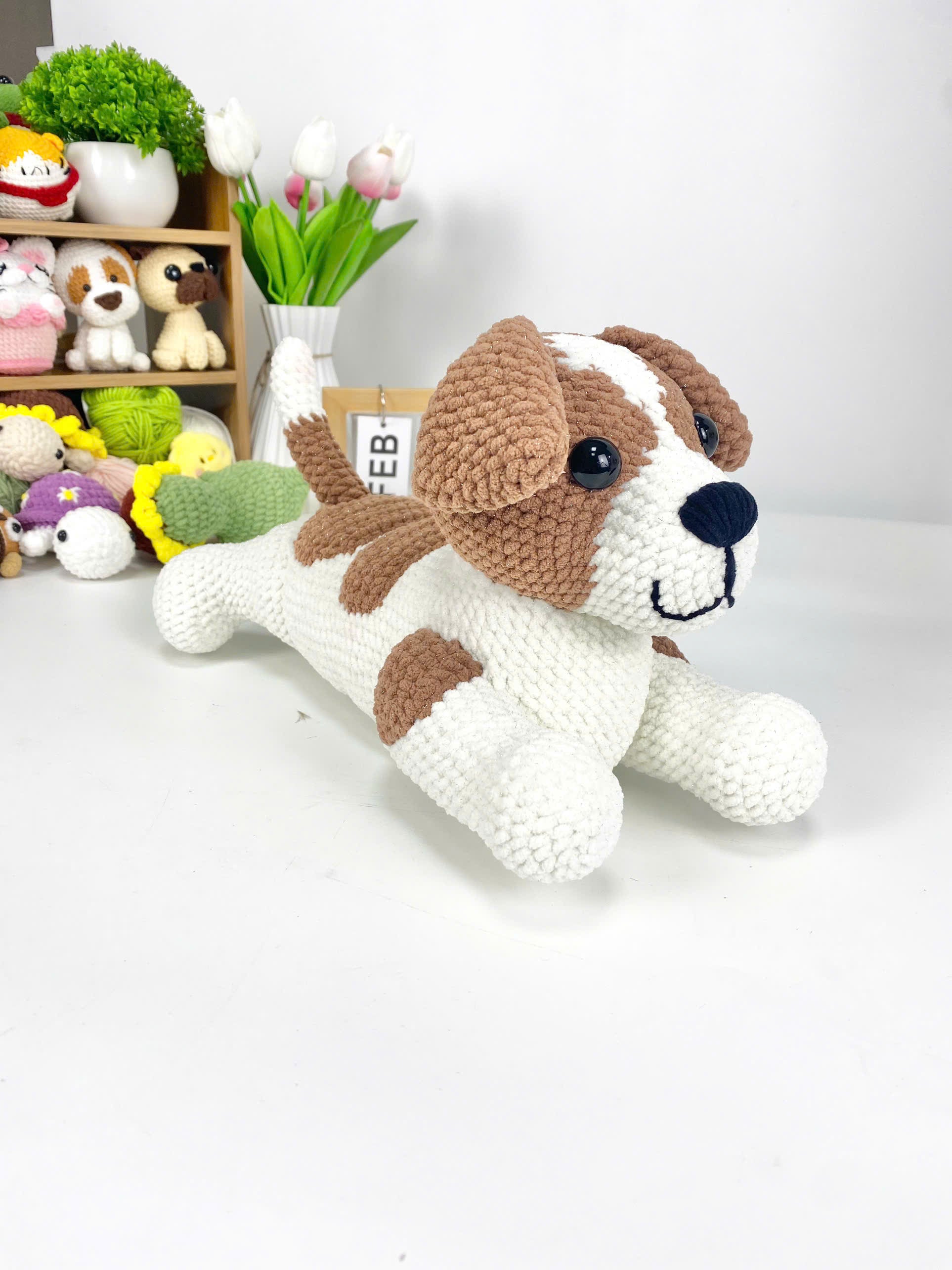 Jack Russell Terrier Crochet Pattern: Amigurumi Dog Plush Toy (PDF)
