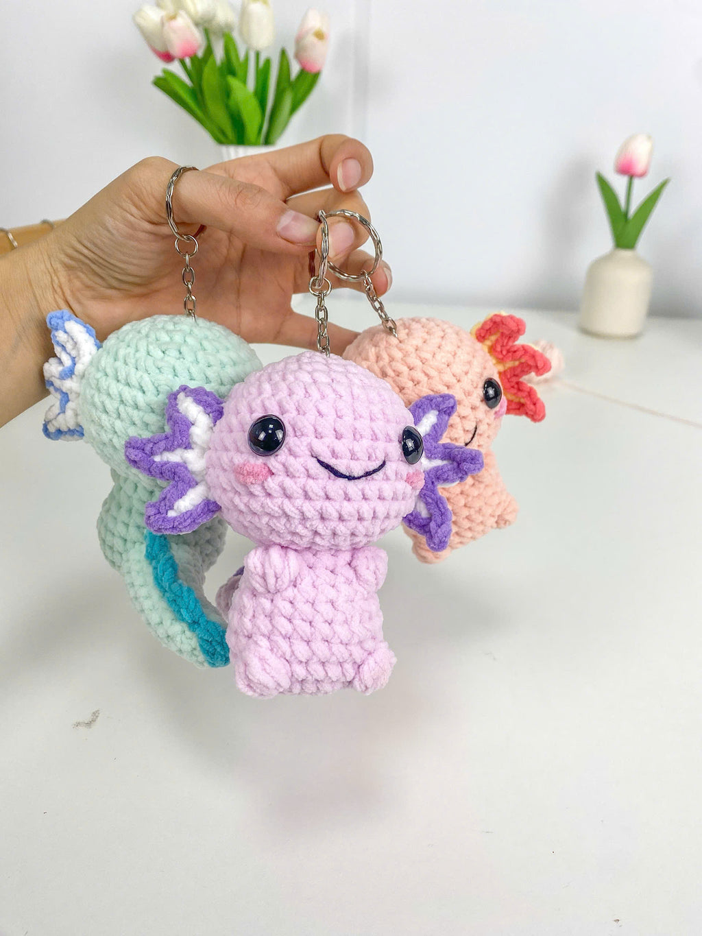 Dragon Keychain Crochet Pattern: Amigurumi Plush Toy Set (PDF Pattern)