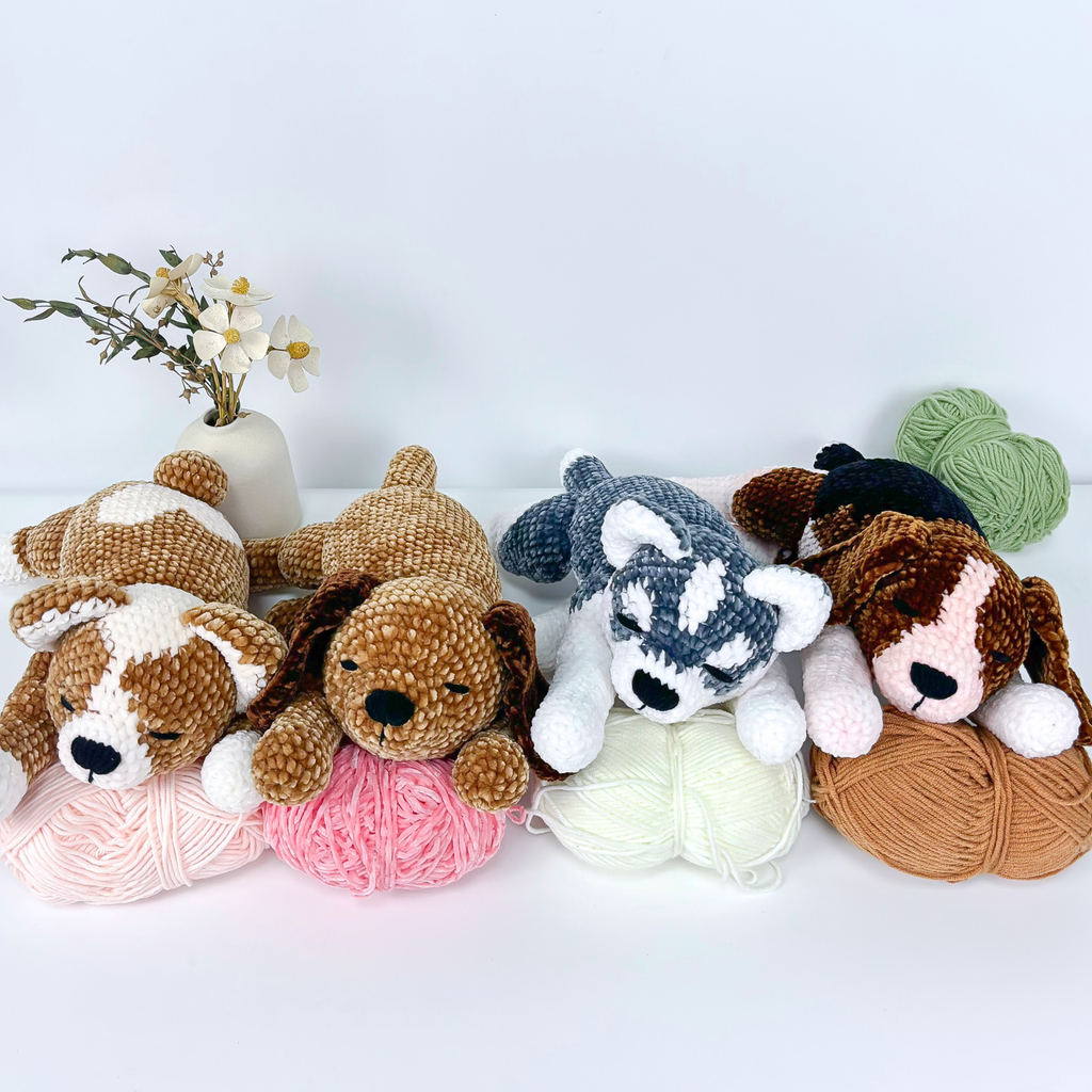 Dog Crochet Pattern Bundle: Amigurumi Puppy Set (English PDF Tutorial)