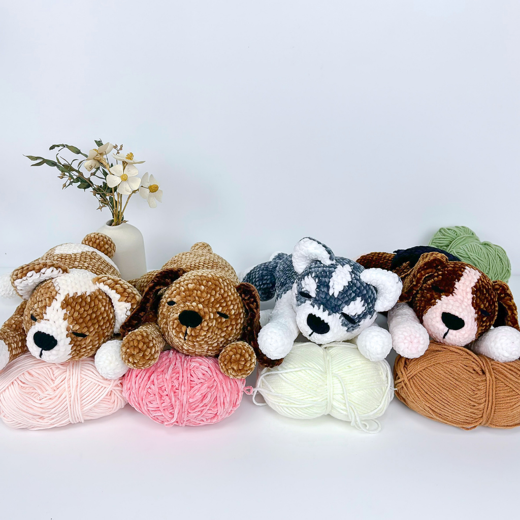 Dog Crochet Pattern Bundle: Amigurumi Puppy Set (English PDF Tutorial)