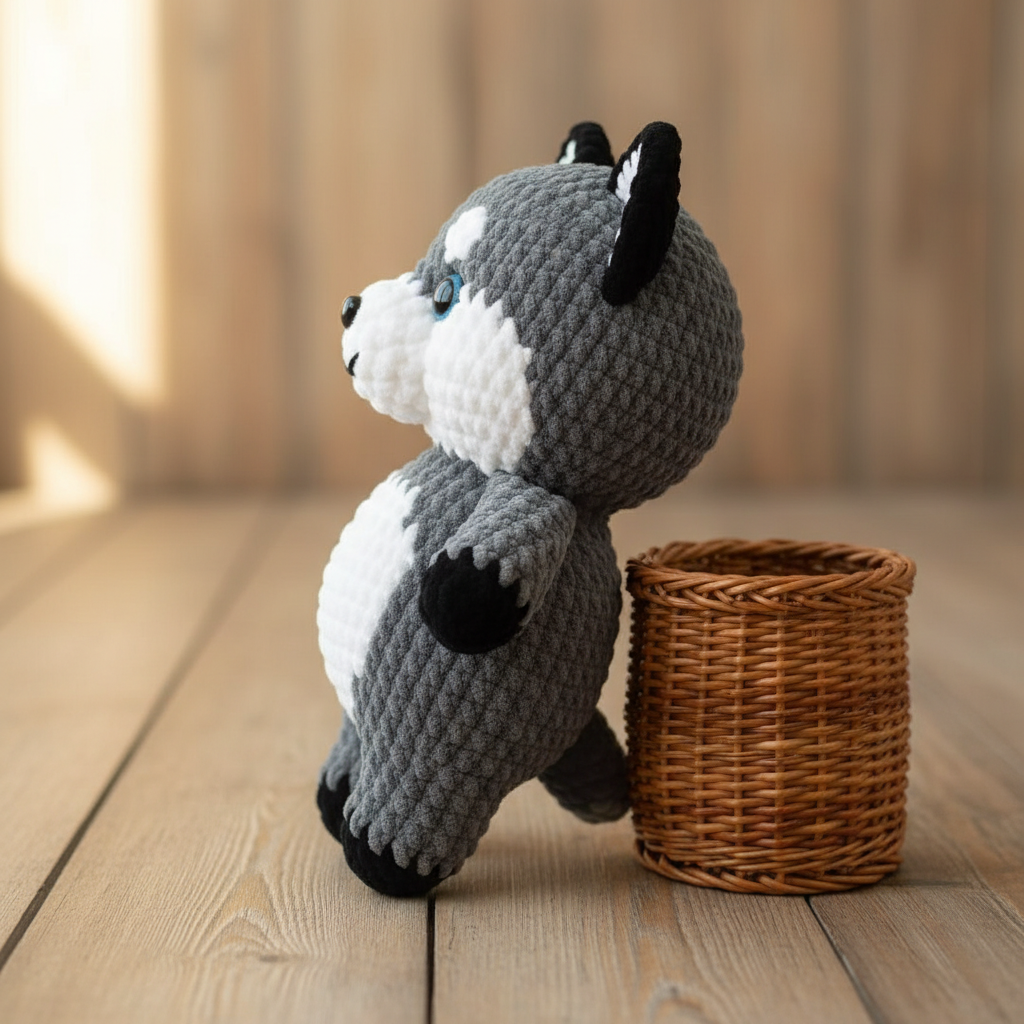 Crochet Husky Pattern – Amigurumi Plush Dog, Beginner Friendly (PDF Pattern)