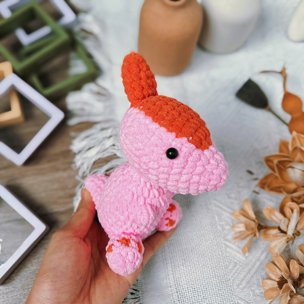 Parasaurolophus Crochet Pattern PDF, No Sew Dinosaur Amigurumi, Cute Dino Plush Tutorial