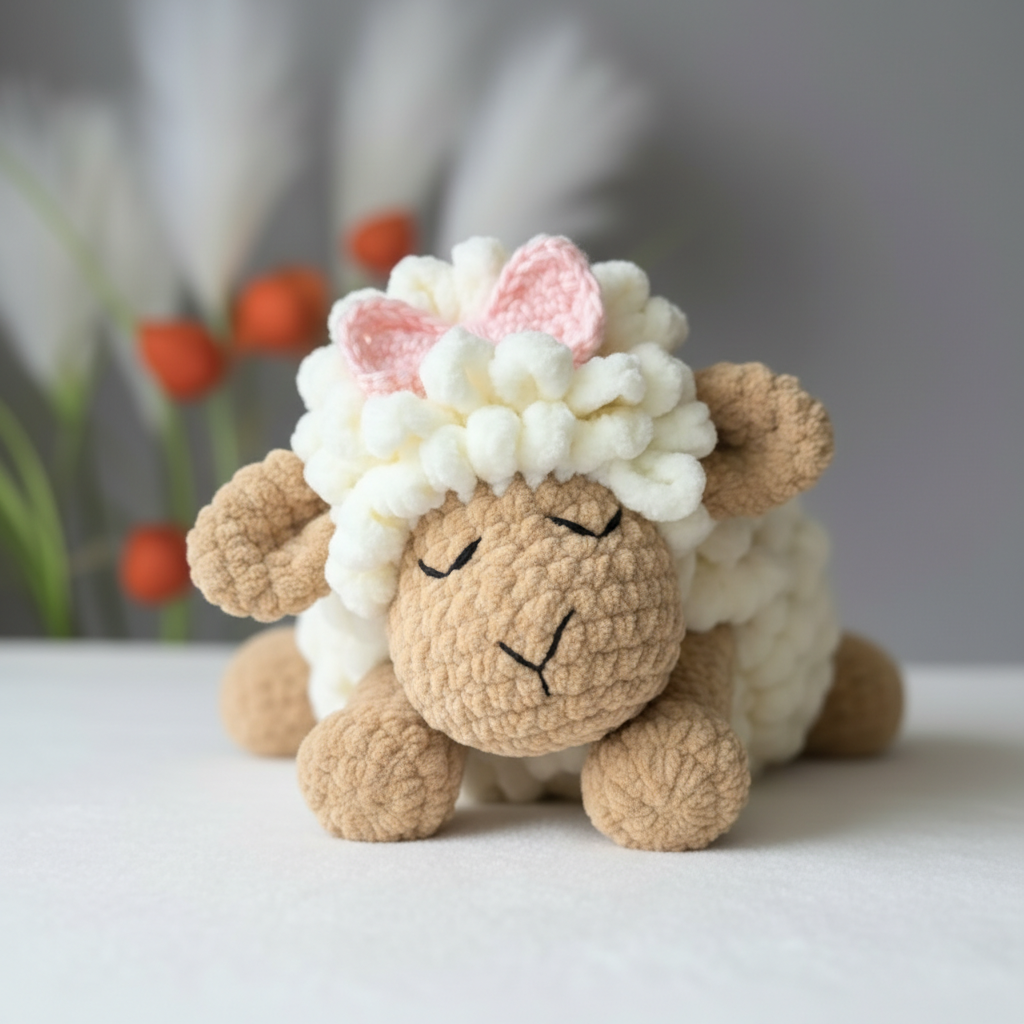 Sleepy Sheep Crochet Pattern, Cute Amigurumi Sheep, Easy Crochet Pattern, Plush Sheep Toy, Beginner Friendly Crochet PDF