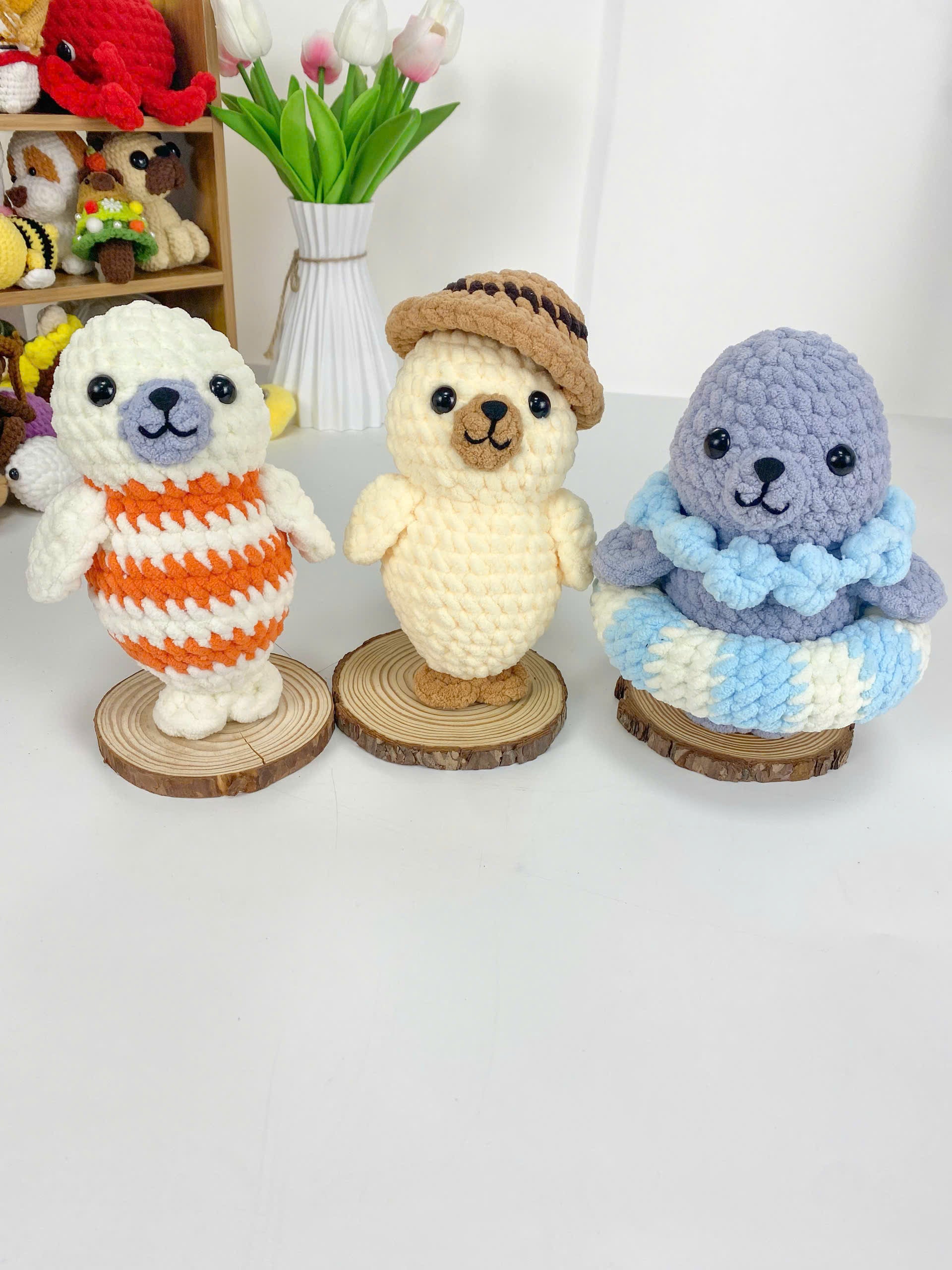 Seal Amigurumi Crochet Pattern Bundle: 3-in-1 Plush Toy Set (PDF Tutorial)