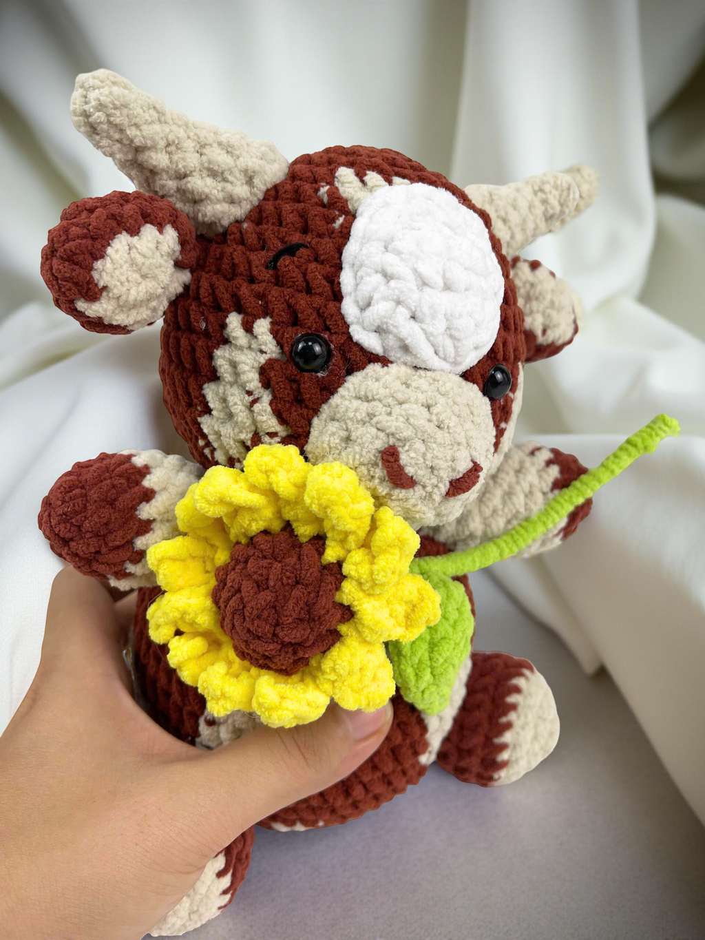 Amigurumi Longhorn Cow Crochet Pattern, Farm Animal, Beginner Friendly (PDF)