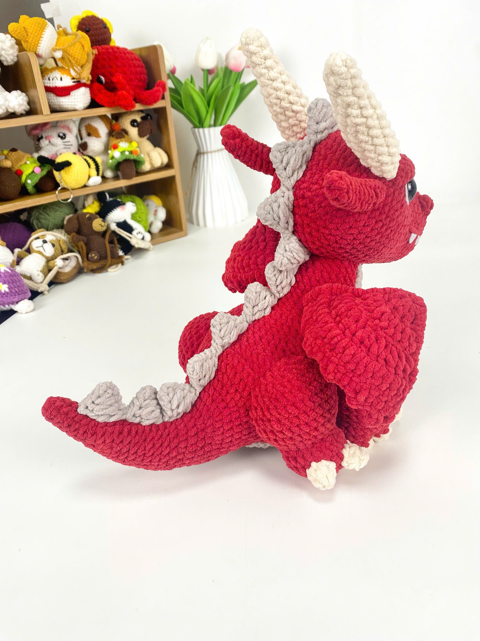 Fire Dragon Crochet Pattern: Amigurumi Plush Toy (PDF)