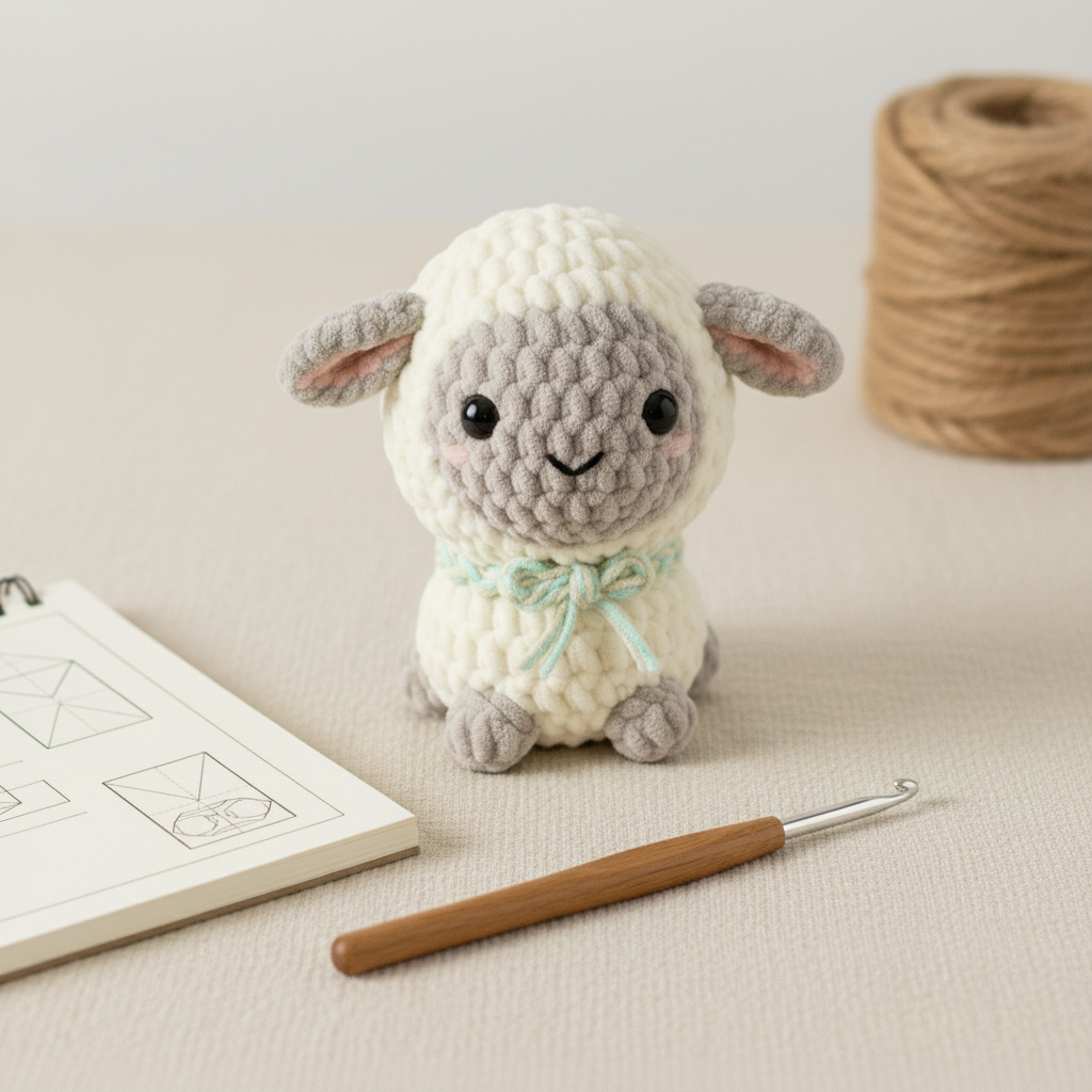 Sheep Crochet Pattern, Easy Amigurumi Sheep, Beginner Crochet Pattern