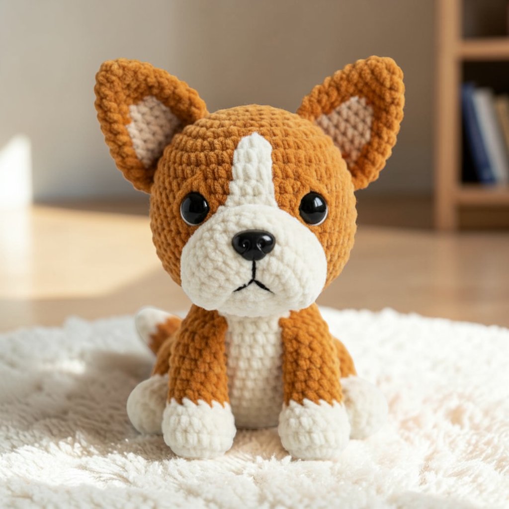 Corgi Crochet Pattern, Cute Dog Amigurumi Pattern, Kawaii Puppy Plush, Beginner Friendly, Low Sew Crochet Toy, Pet Gift Idea