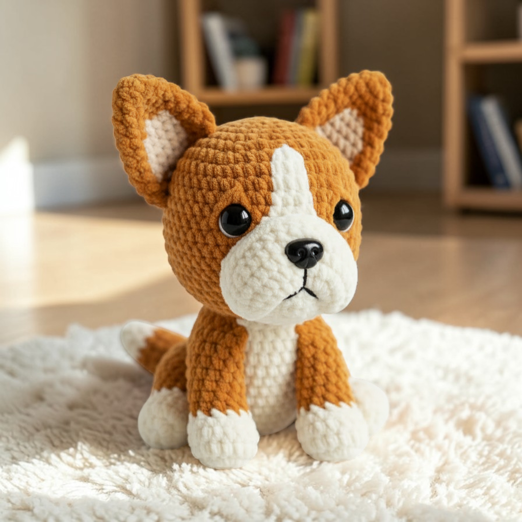 Corgi Crochet Pattern, Cute Dog Amigurumi Pattern, Kawaii Puppy Plush, Beginner Friendly, Low Sew Crochet Toy, Pet Gift Idea