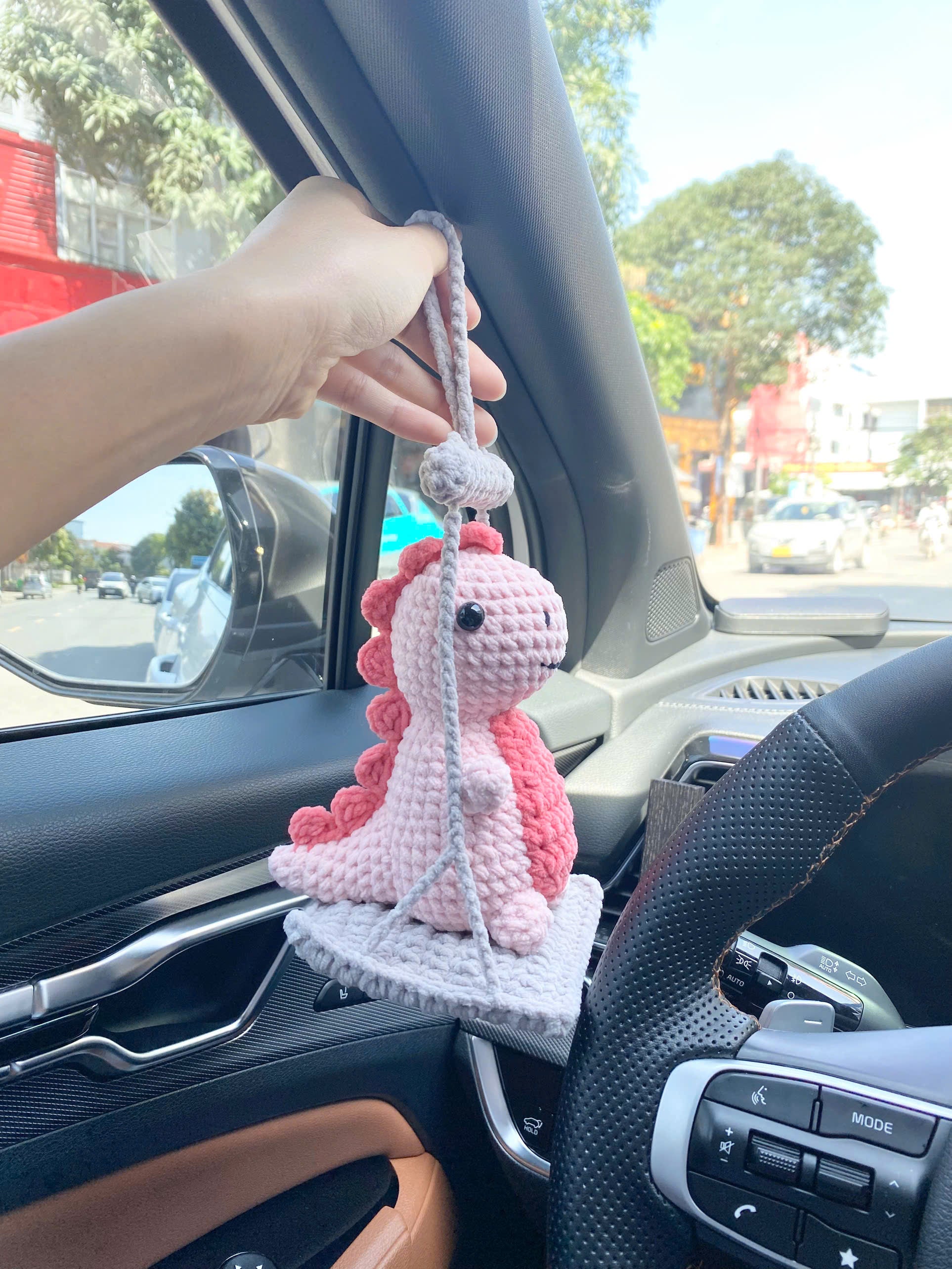 Pink Dinosaur Crochet Pattern: Amigurumi Dino Keychain (PDF Tutorial)