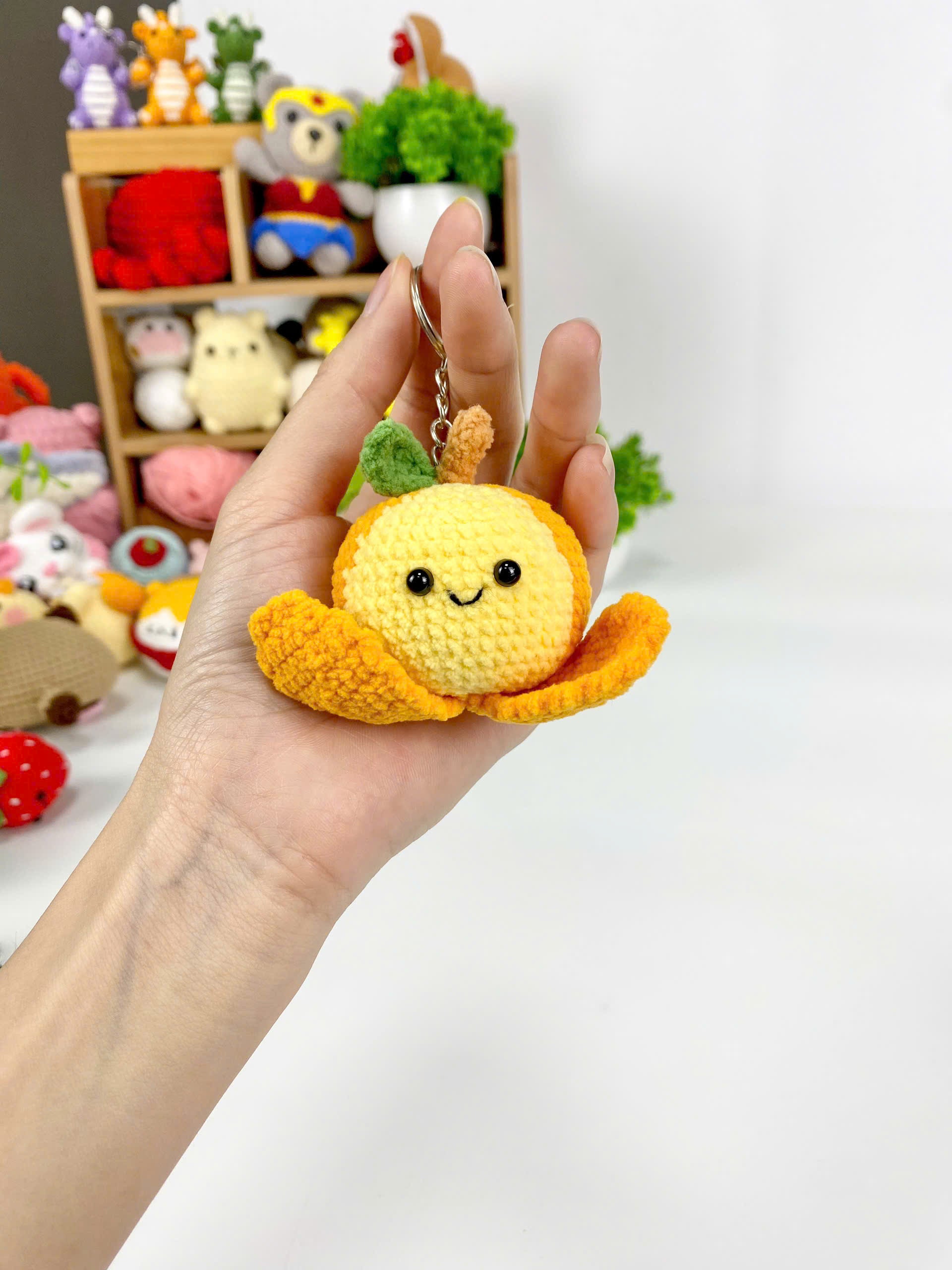 Fruit Keychain Crochet Pattern PDF, Amigurumi Beginner Guide