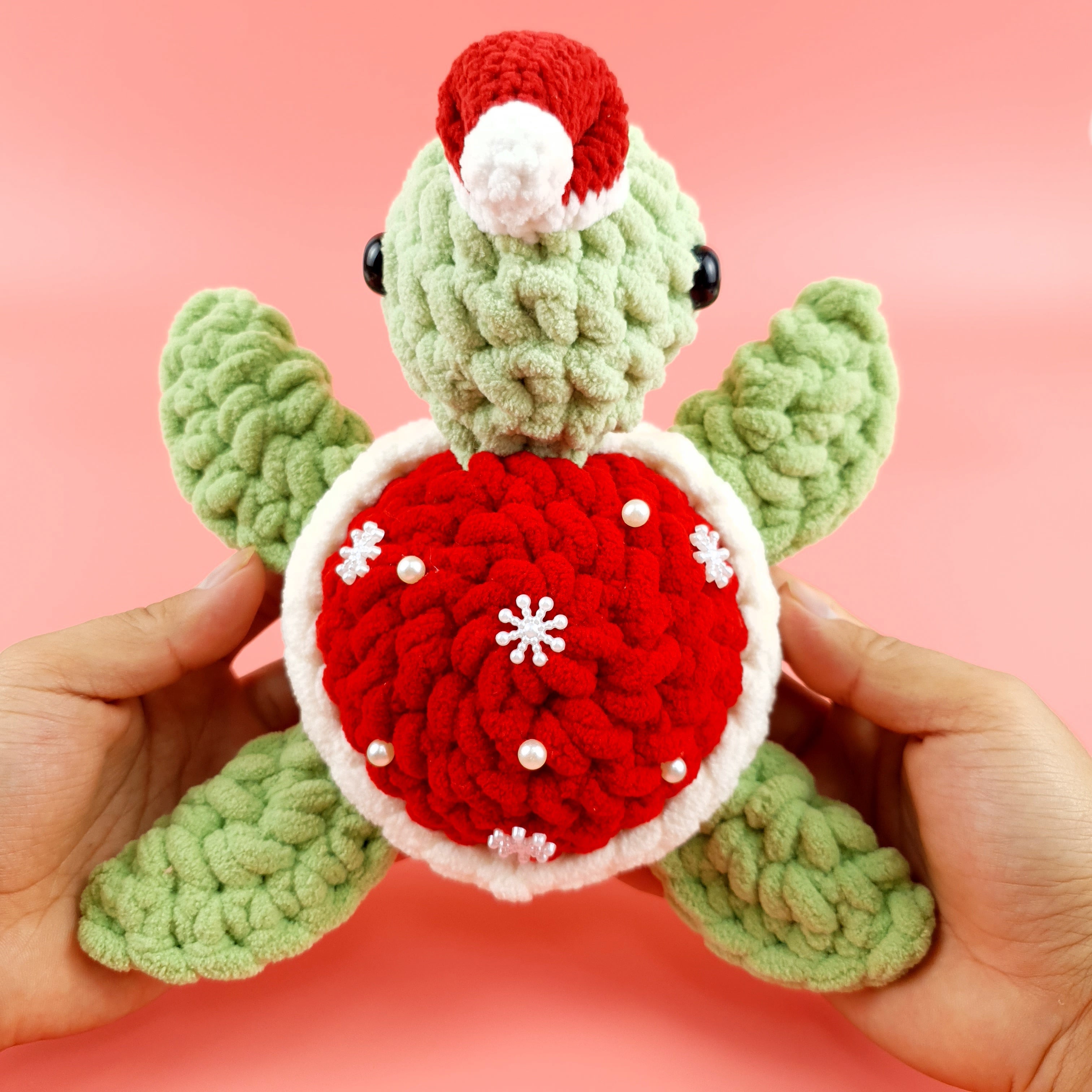 Christmas Sea Turtle Crochet Pattern PDF, Plush Turtle Amigurumi Pattern