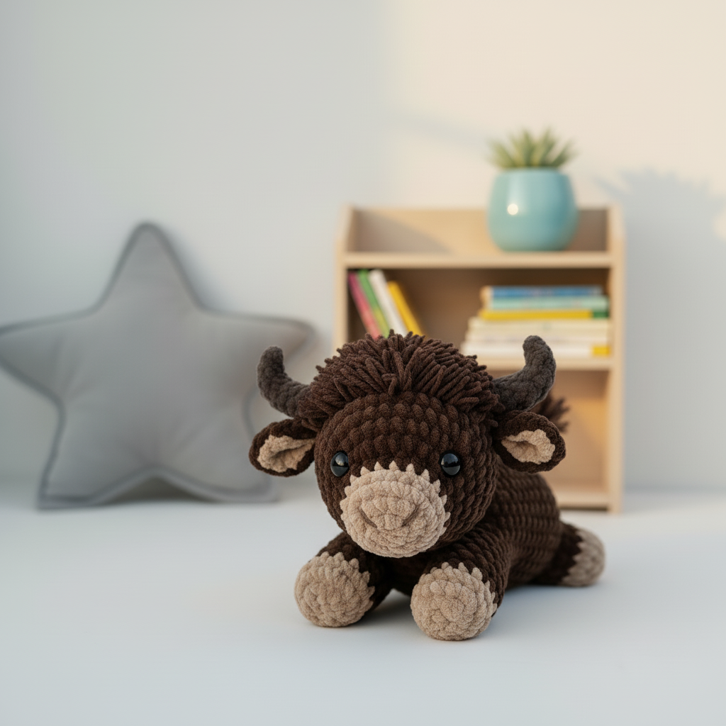 Buffalo Crochet Pattern, Cow Amigurumi Pattern PDF, Cute Farm Animal Crochet