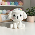 White Puppy Crochet Pattern PDF, Cute Dog Amigurumi Pattern