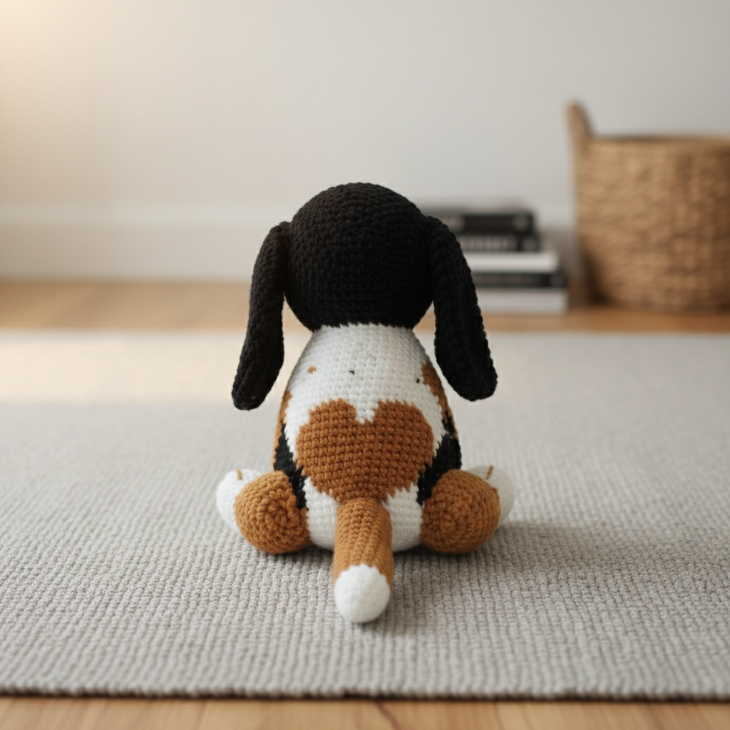 Amigurumi Puppy Crochet Pattern, Velvet Yarn Dog Toy (PDF Pattern)