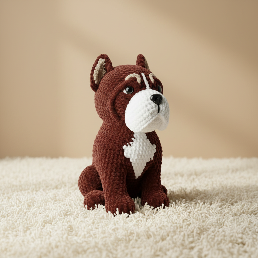 Crochet dog pattern, Pitbull Amigurumi dog pattern, dog stuffed animal crochet pattern