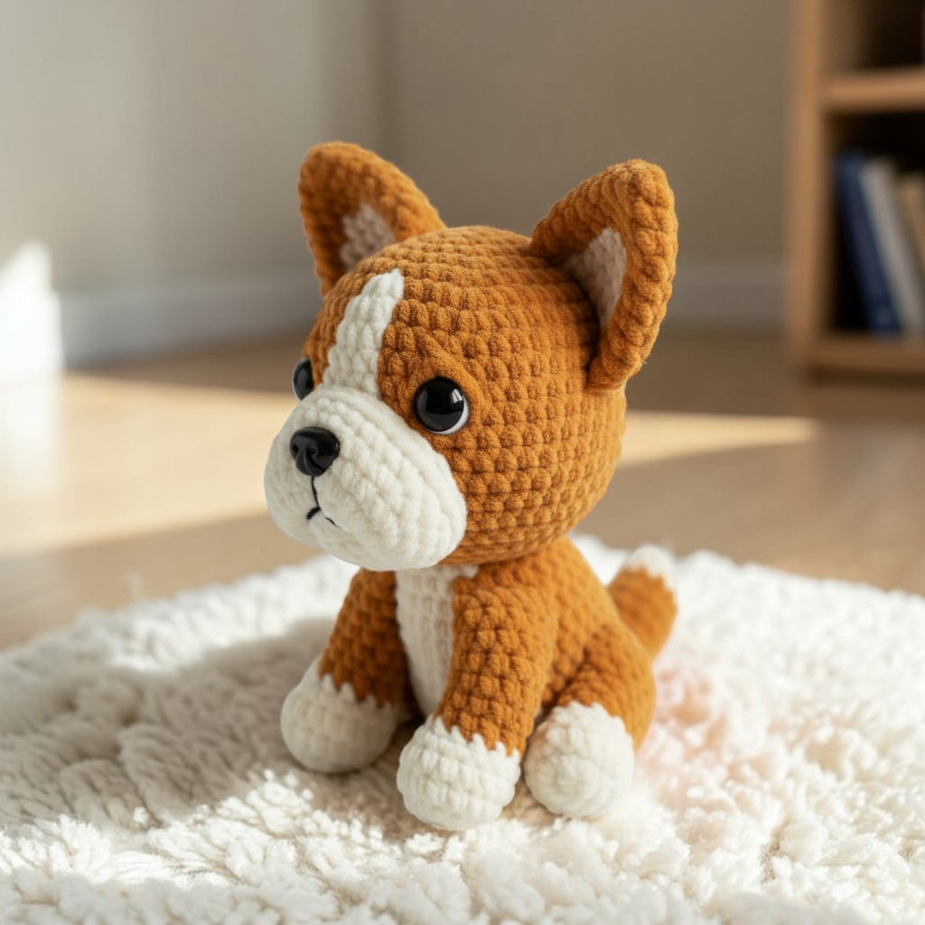 Corgi Crochet Pattern, Cute Dog Amigurumi Pattern, Kawaii Puppy Plush, Beginner Friendly, Low Sew Crochet Toy, Pet Gift Idea