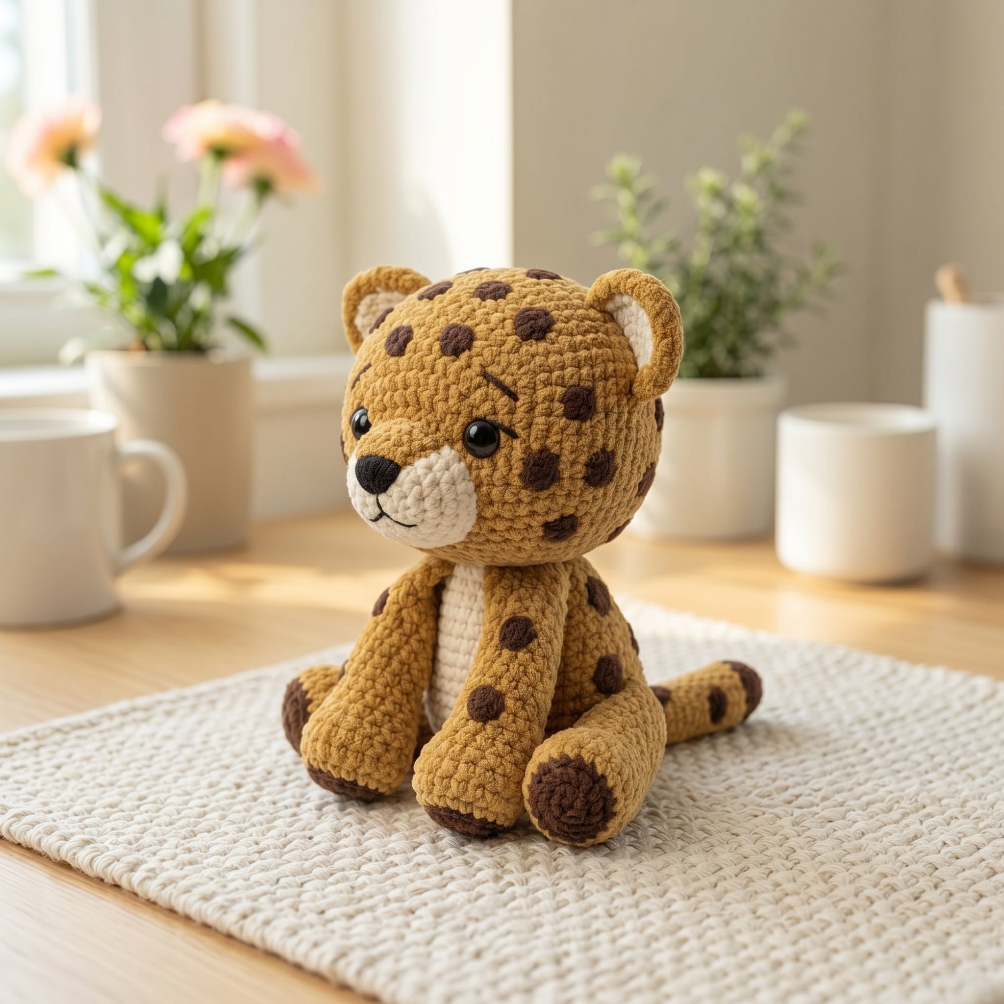 Little Leopard Crochet Pattern PDF, Amigurumi Leopard Plush, Cute Jungle Animal Crochet Pattern