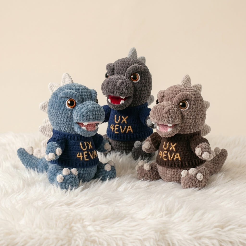 Crochet Godzilla Amigurumi Pattern, Monster Plush Toy PDF