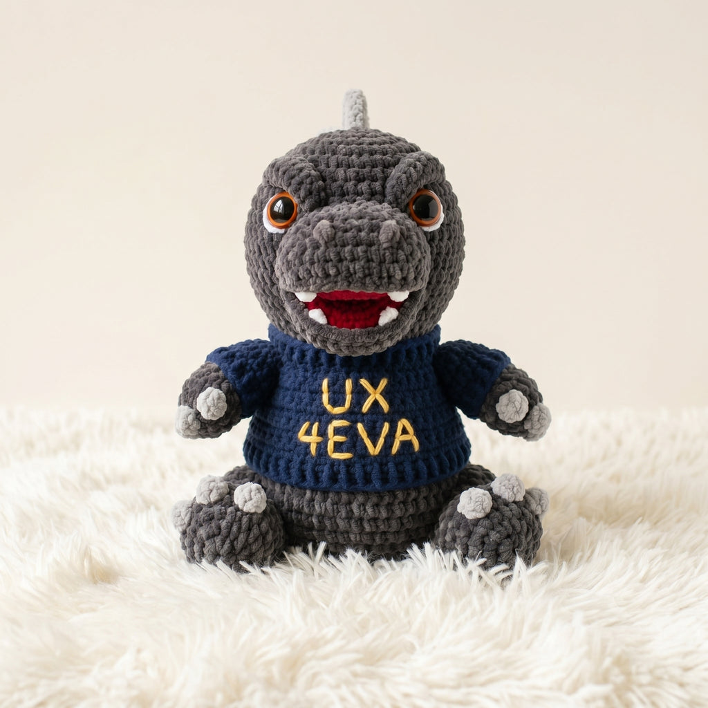 Crochet Godzilla Amigurumi Pattern, Monster Plush Toy PDF