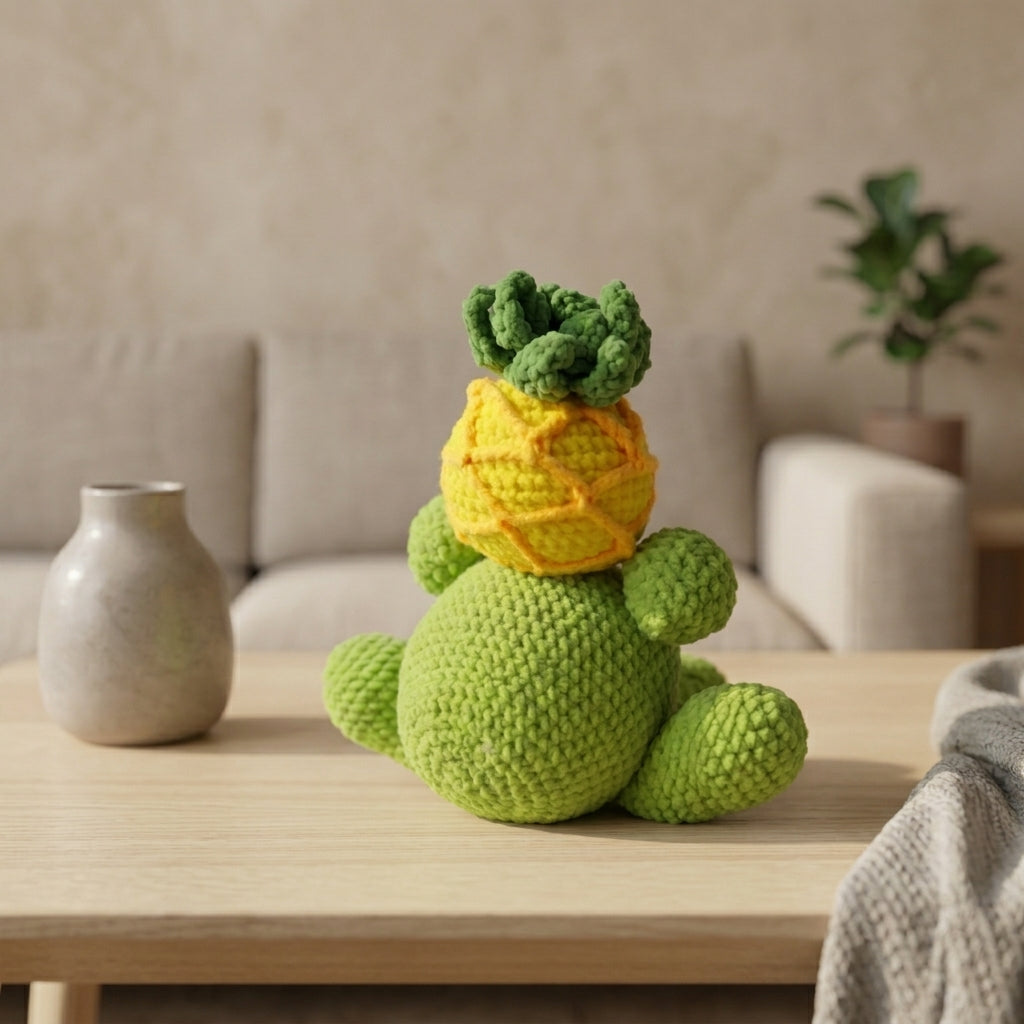 Kawaii Frog Crochet Pattern PDF, Cute Frog Amigurumi Tutorial, Frog with Pineapple Crochet Pattern