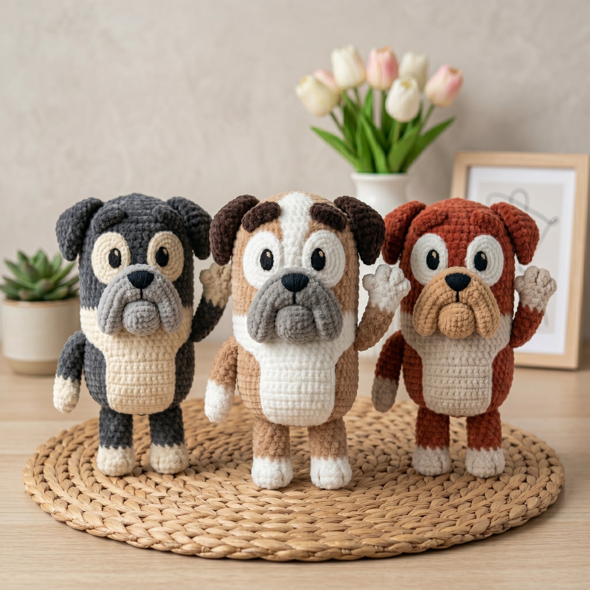 Crochet Bulldog Pattern PDF, Little Bulldog Crochet Doll Tutorial, Handmade Dog Plush Gift