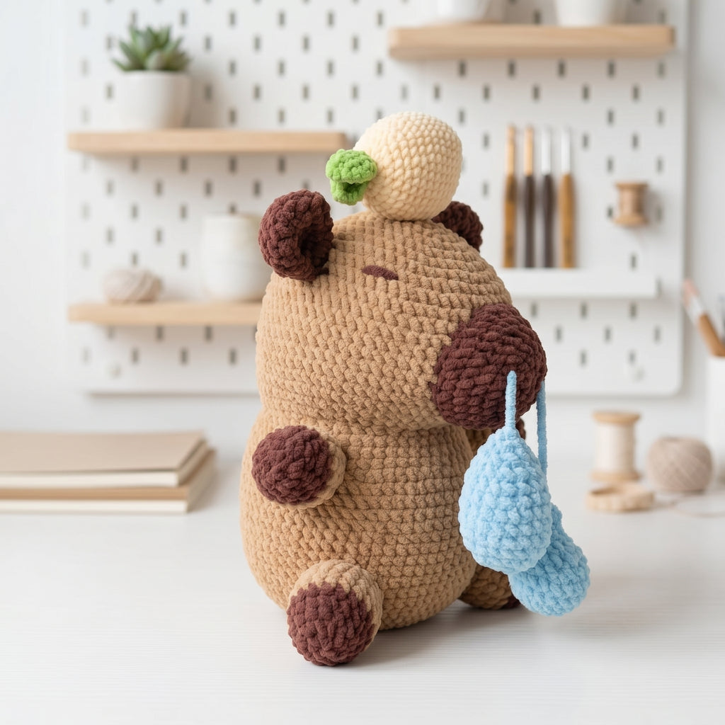 Crochet Capybara Pattern, Funny Snotty Capybara Amigurumi Tutorial