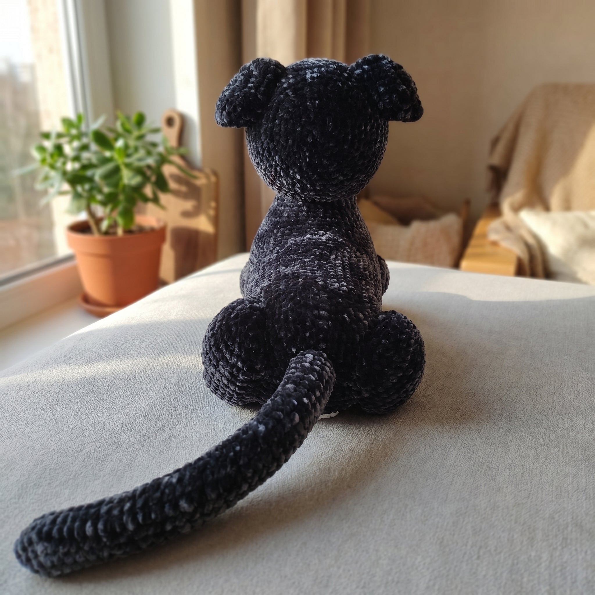 Black and White Dog Crochet Pattern PDF, Puppy Amigurumi Plush Tutorial