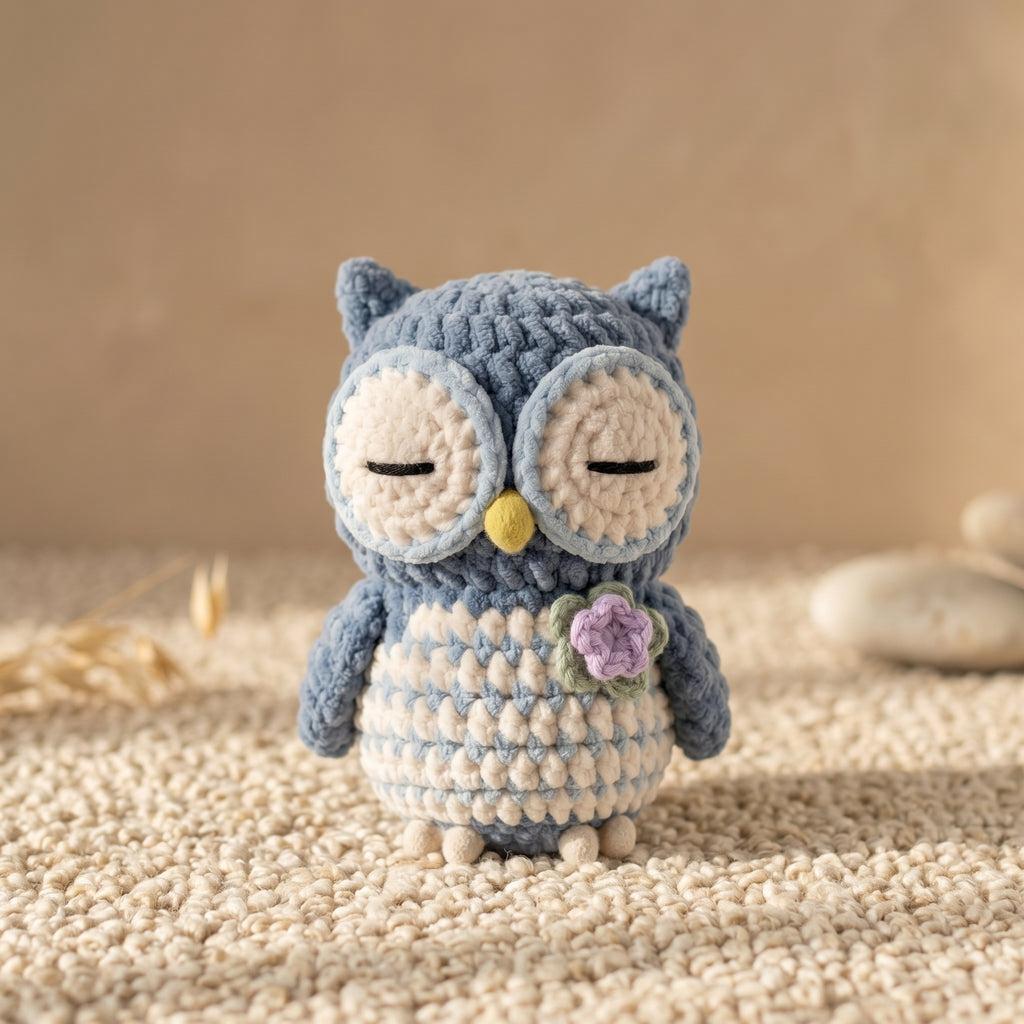 Owl Crochet Pattern, Sleepy Owl PDF, Woodland Nursery Decor