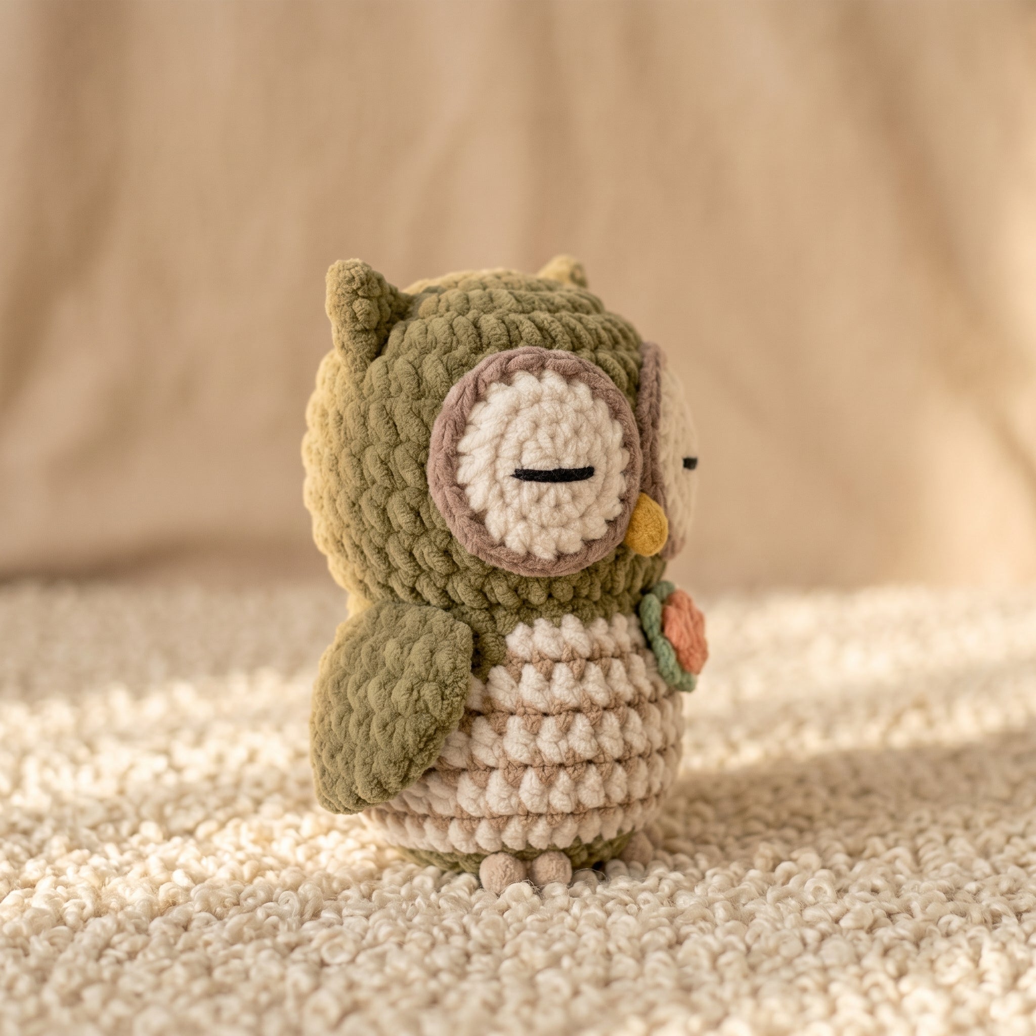 Owl Crochet Pattern, Sleepy Owl PDF, Woodland Nursery Decor