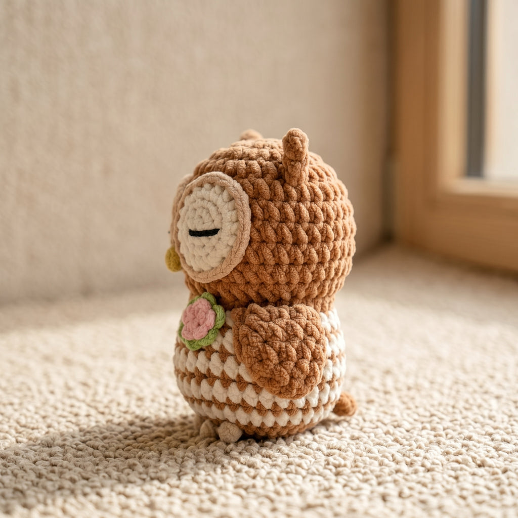 Owl Crochet Pattern, Sleepy Owl PDF, Woodland Nursery Decor