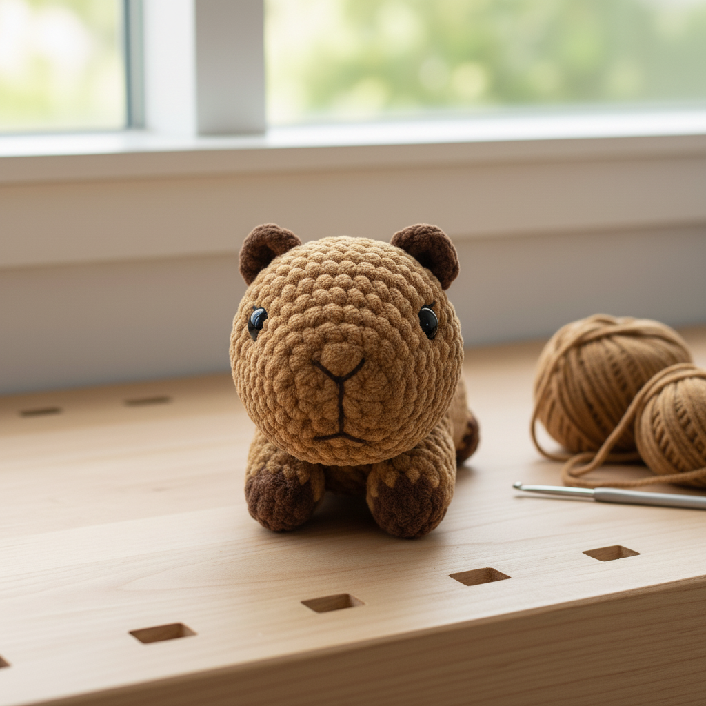 Capybara Crochet Pattern, Cute Amigurumi Capybara PDF, Easy Crochet Animal Plush
