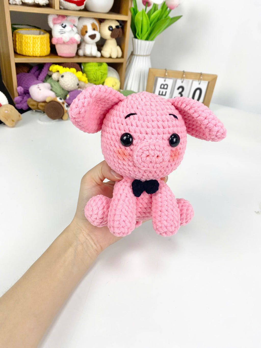 Pig Crochet Pattern PDF, Amigurumi Piglet Tutorial, Cute Farm Animal Plush