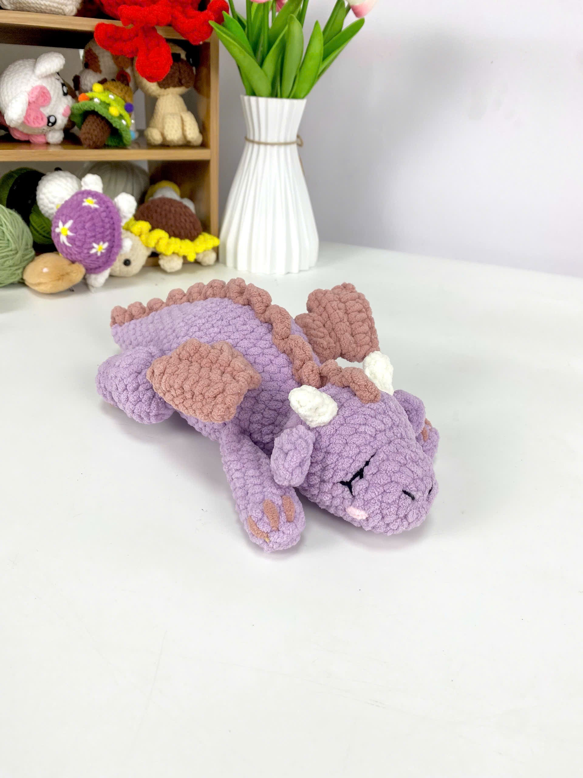 Dragon Amigurumi Crochet Pattern: Sleeping Plush Toy (PDF)