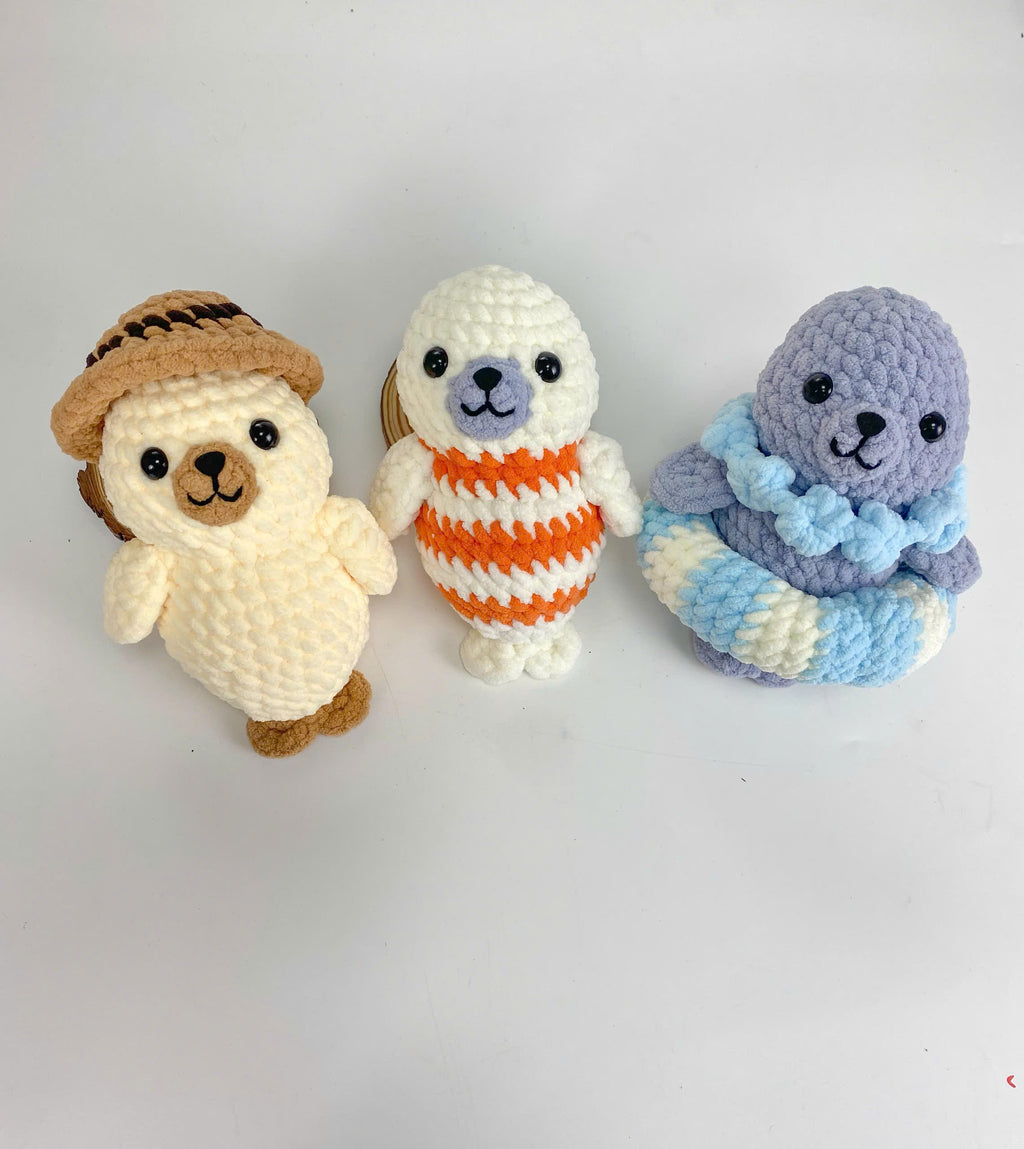 Seal Amigurumi Crochet Pattern Bundle: 3-in-1 Plush Toy Set (PDF Tutorial)