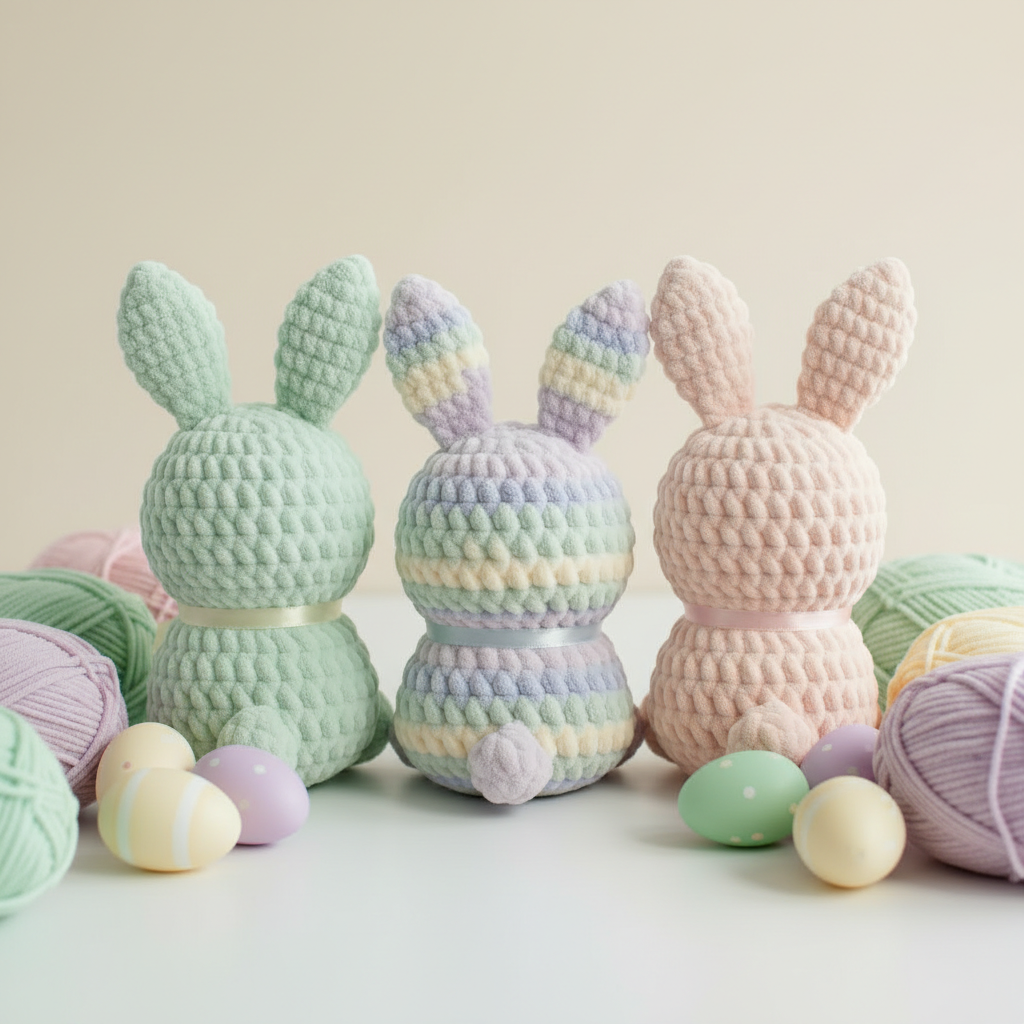 Bunny Crochet Pattern, Rainbow Bunny Amigurumi, Cute Easter Bunny Crochet, bunny crochet, Beginner Crochet Toy