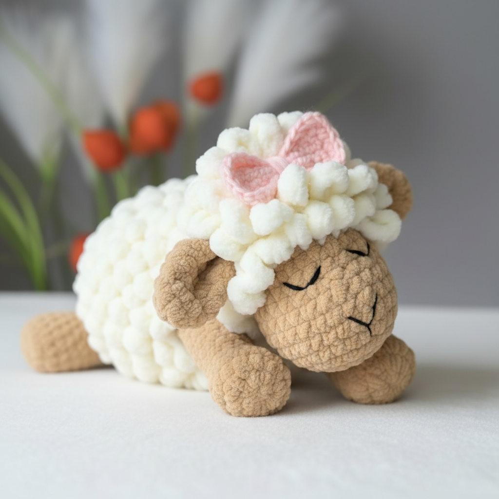 Sleepy Sheep Crochet Pattern, Cute Amigurumi Sheep, Easy Crochet Pattern, Plush Sheep Toy, Beginner Friendly Crochet PDF