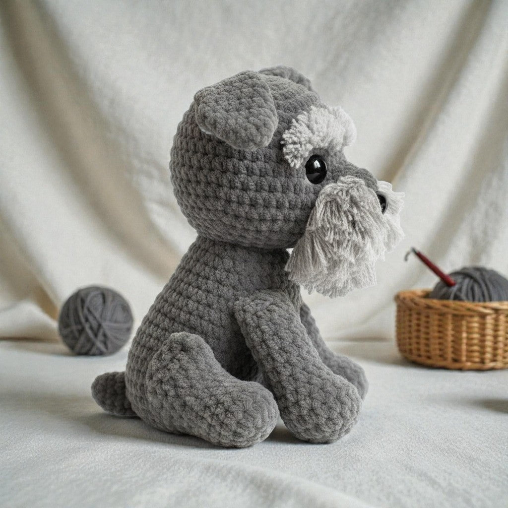 Schnauzer Dog Crochet Pattern, Easy Amigurumi Animal (PDF Pattern)