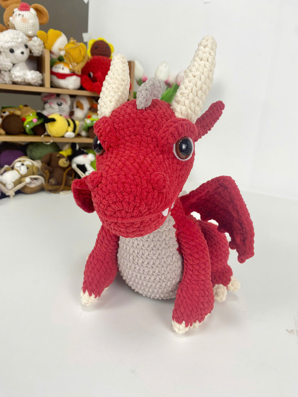 Fire Dragon Crochet Pattern: Amigurumi Plush Toy (PDF)